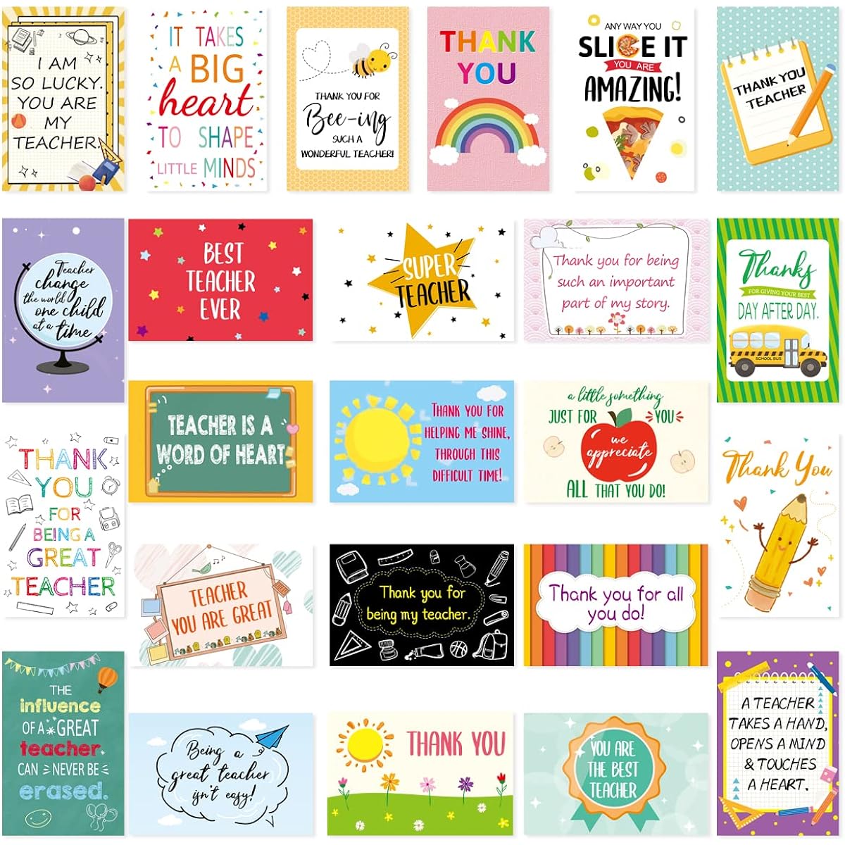 ceiba tree 24 pack thank you cards teacher appreciation greeting cards end of year and teacher's day