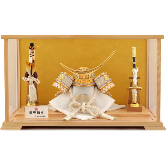 May Doll Helmet Case Decoration Helmet Decoration Original Work Katsutoshi Kakuta Yuimaru Glued Bowl No. 7 E. Pure White x Gold Date Helmet Type h045-ses-ca7-1-9