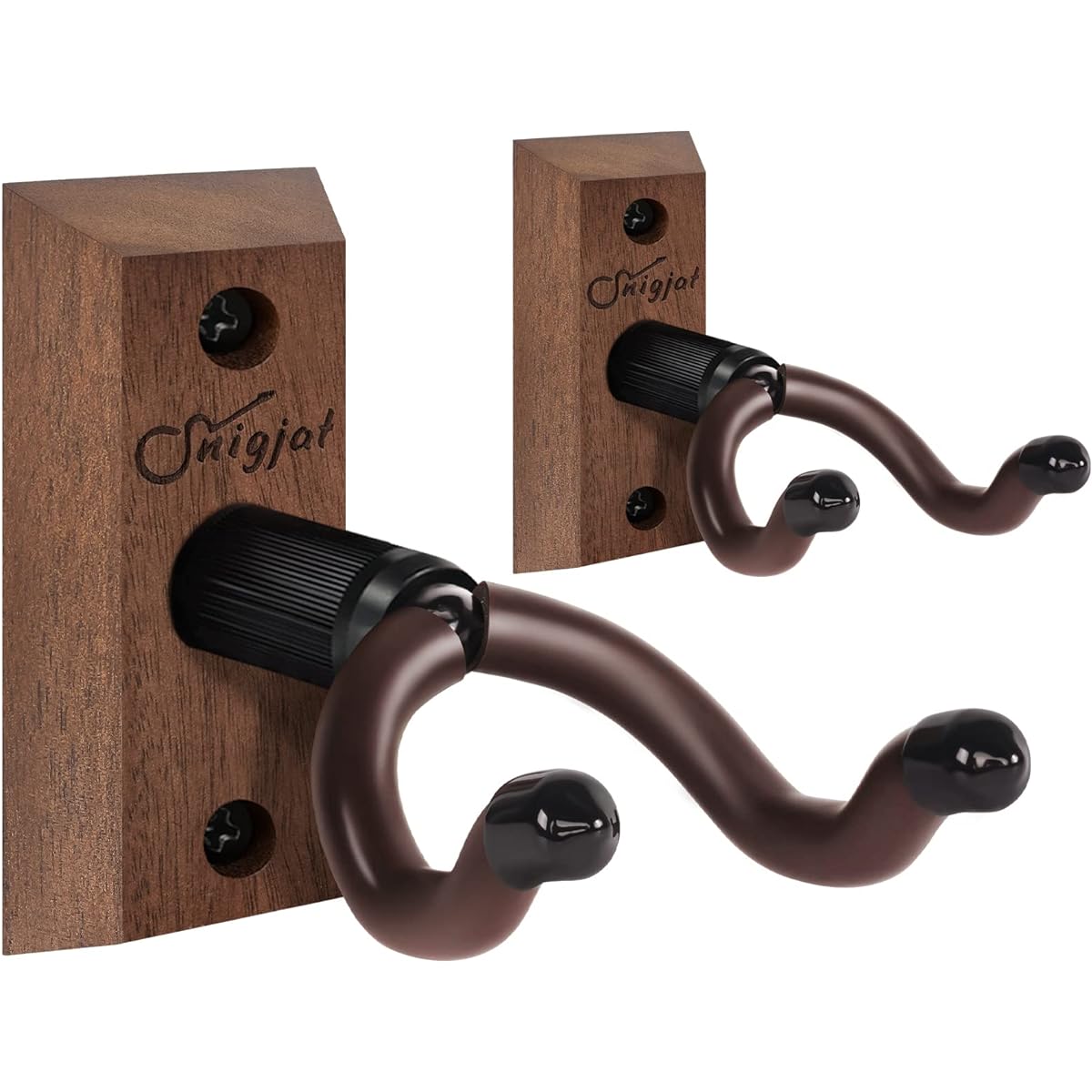 Ukulele Wall Mount, 2 Pack Ukulele Hanger for Wall Vertical Display, Hardwood Ukulele Holder with Screws, Ukulele Wall Hook for Mandolin Uke Soprano Pineapple Concert Baritone and Tenor