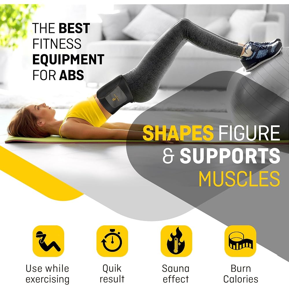 Perfotek Waist Trimmer Belt Sweat Wrap Lower Back and Waist Support Sauna Suit Effect Abdominal Trainer
