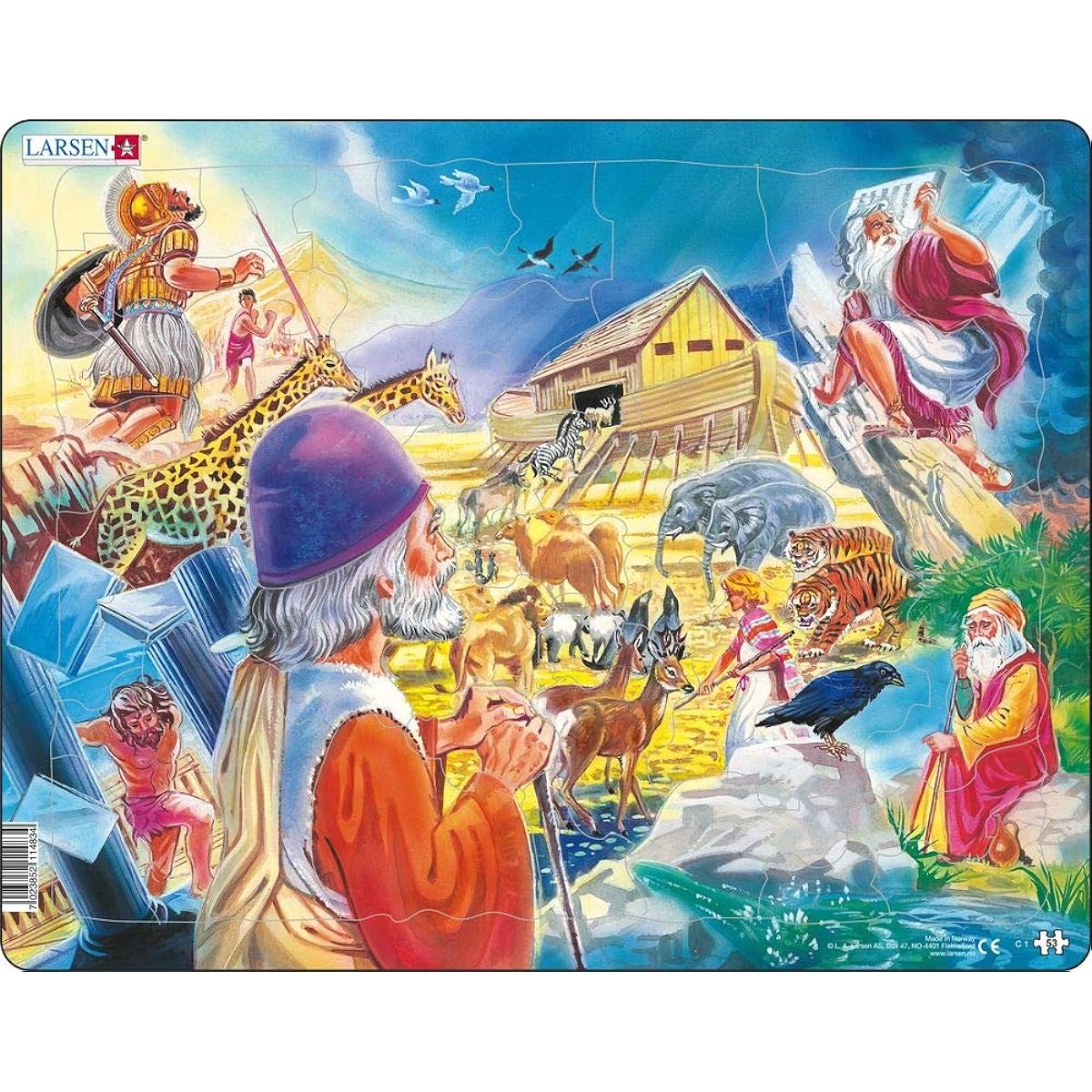 Larsen Puzzles Old Fashioned Educational Jigsaw Puzzle - 53 Piece Tray & Frame Style Puzzle - Handmade from Norway