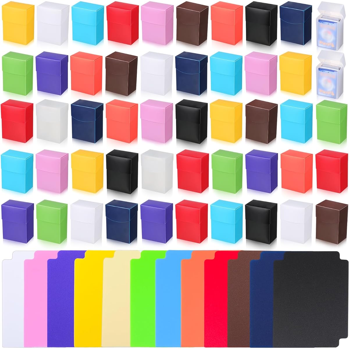 Leyndo TCG Deck Card Boxes, Large Capacity with Dividers, Fits 80+ Cards, for Trading Card Games, Sports, Gaming Cards, Standard Cards (50 Pack)