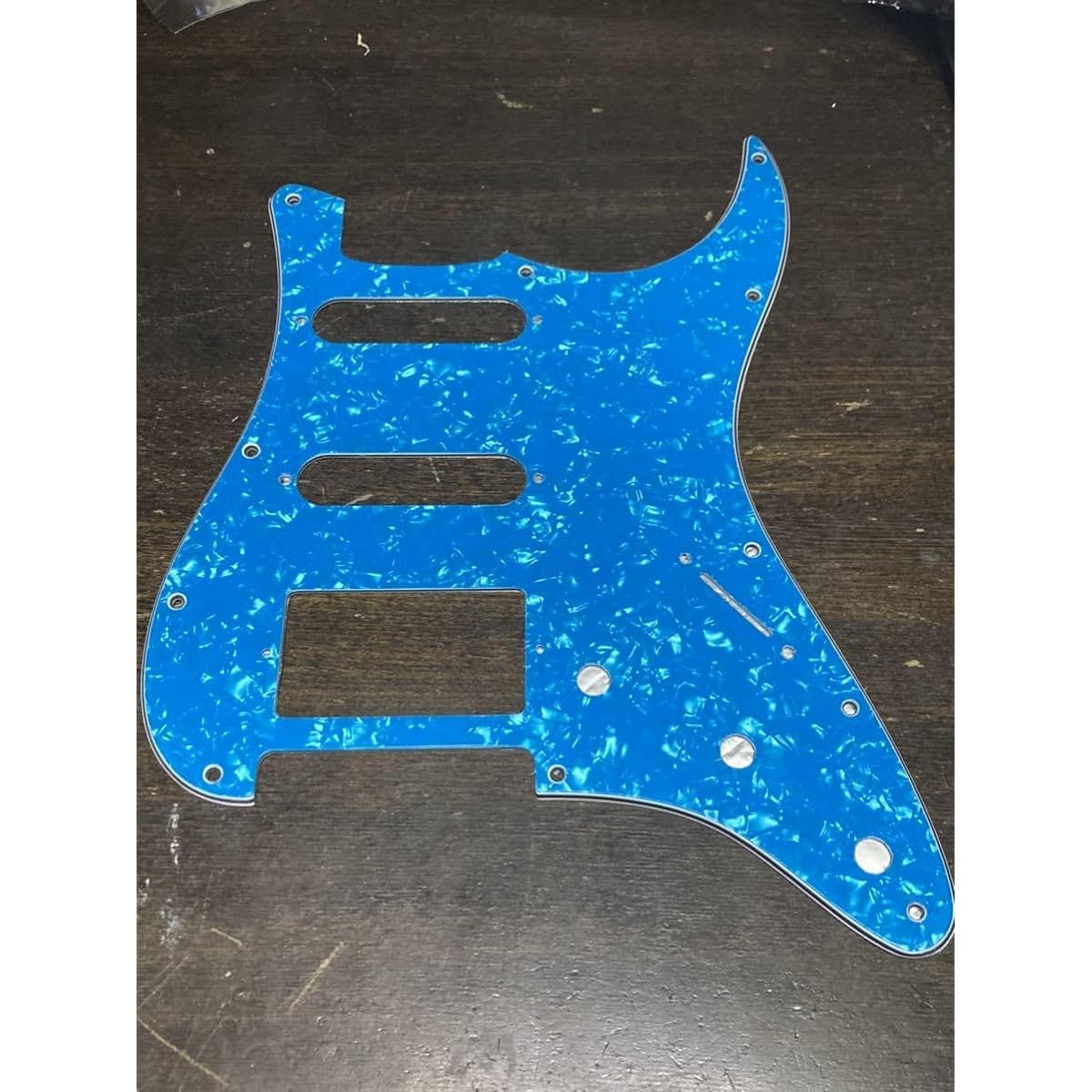 Electric Guitar Pickguard SSH 11 Hole Stratocaster Blue Pearl