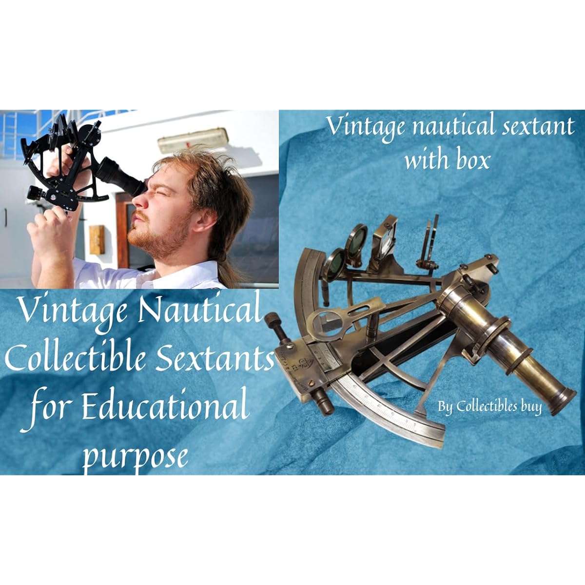 Nautical Marine Heavy German Working model Ship sextant sea collectible Antique Wooden Box Gift Item