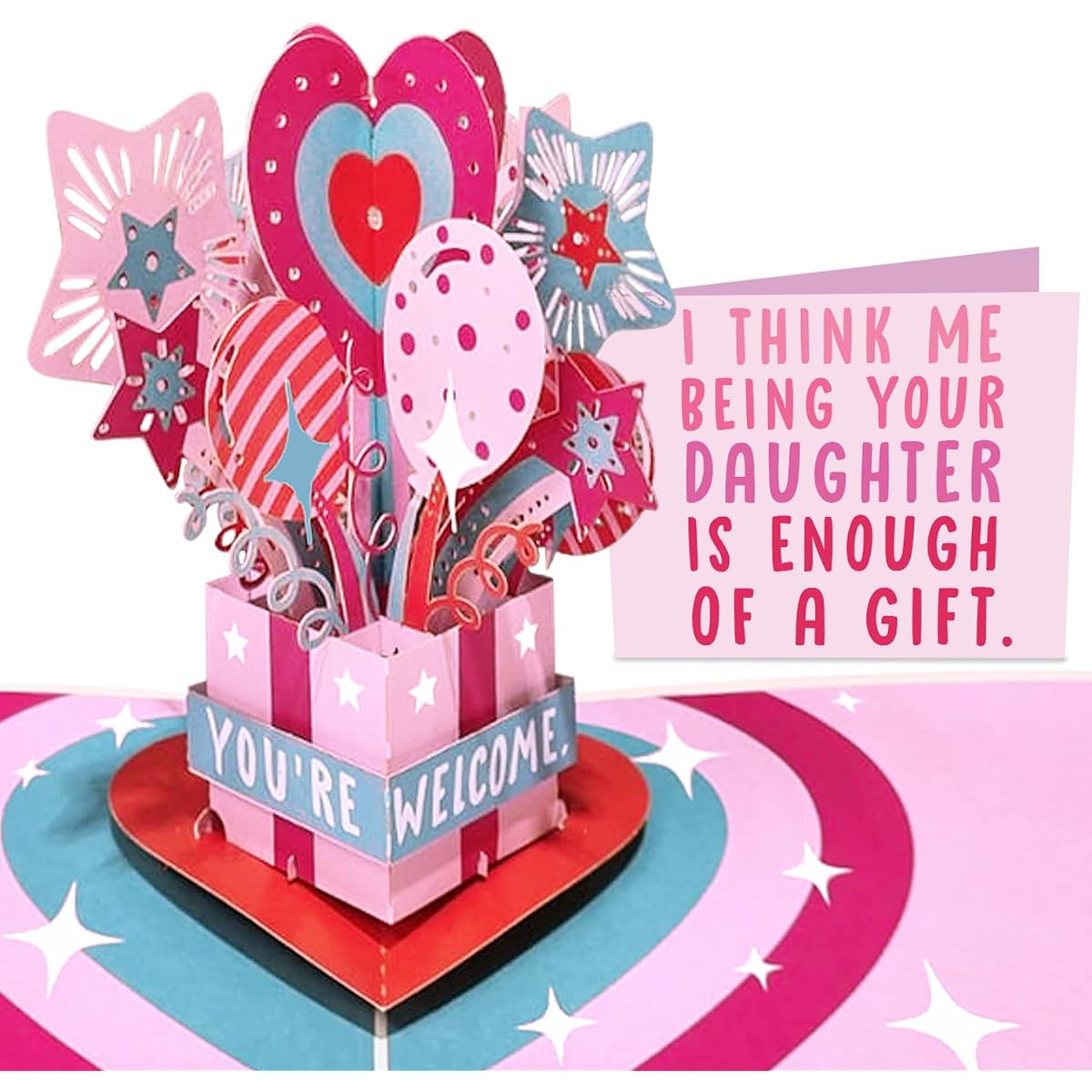 CENTRAL 23 Pop Up Cards for Every Occasion - Rude Funny - Father's Day Pop Up Card - Mother's Day Pop Up Card - 3D Balloon Birthday Card from Son/Daughter/Kid - Gift for Mom/Dad