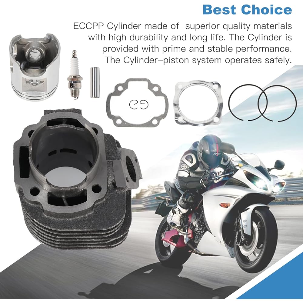 ECCPP Cylinder Piston Ring Gasket Compatible with 2001-2006 Polaris 90 Sportsman 90cc Cylinder Piston Gasket Top End Kit 4J2-1111-00-00