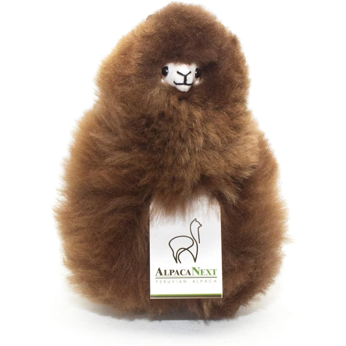 Baby Alpaca Fur Toy - Alpaca Figure - Soft and Cuddly Stuffed Animal (9-Inch, Brown)