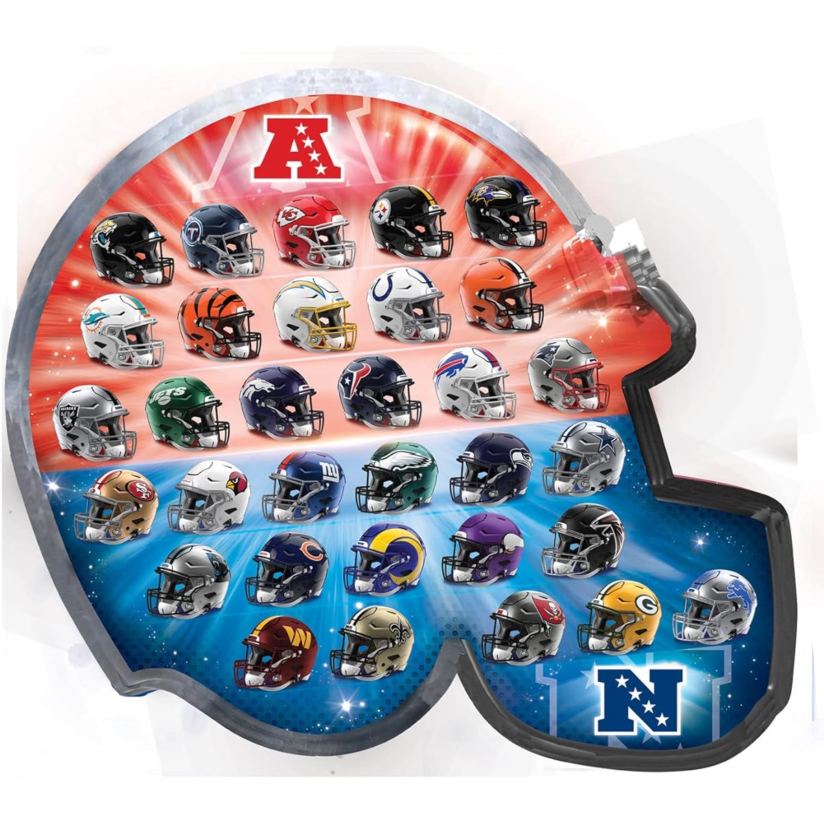MasterPieces 500 Piece Sports Jigsaw Puzzle for Adults NFL Helmet Shaped Puzzle 25"x22"