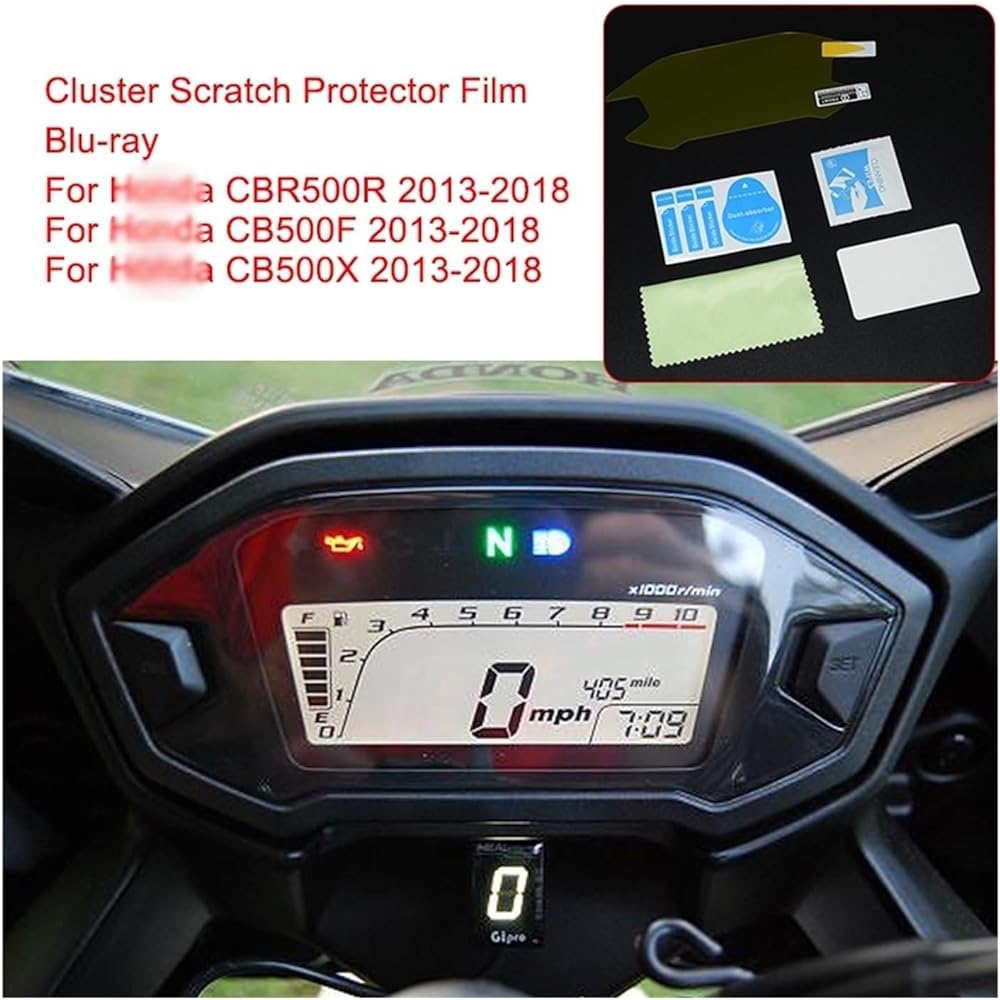 Fits for Honda CBR500R CB500F CB500X 2013 14 2015 2016 2017 2018 Motorcycle Cluster Screen Scratch Protection Film Protector Instrument (Color : 1 Set)