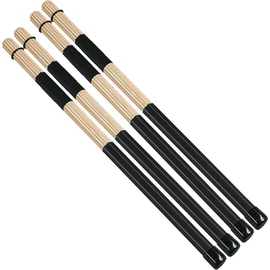 Jazz Drumsticks 2 Pack Drumsticks Bamboo for Jazz Folk Music (Black)