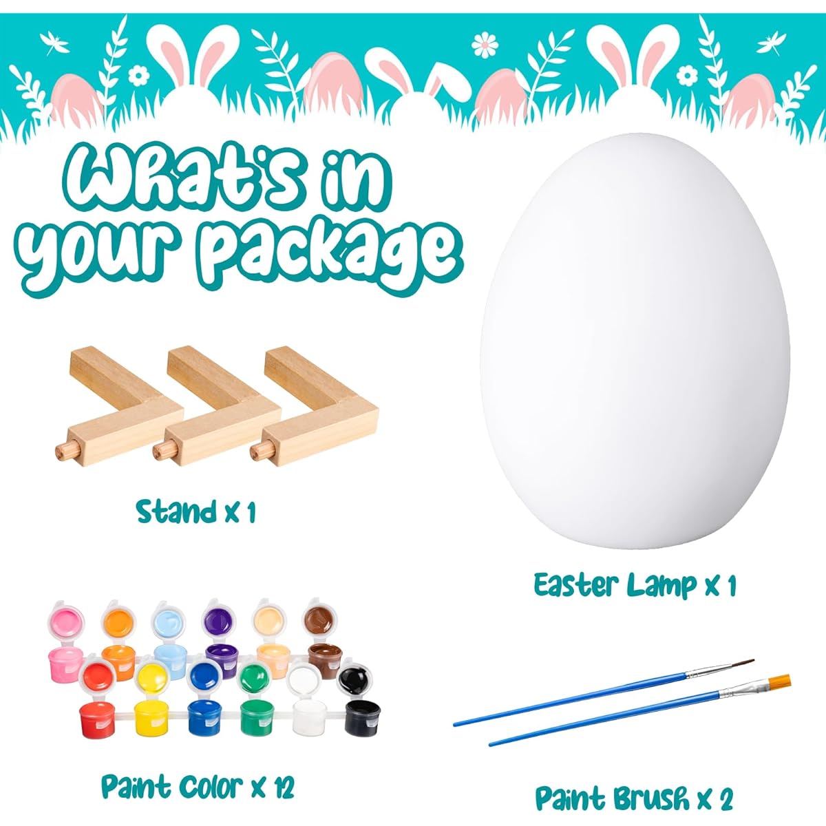 DMIGHT Personalized Easter Egg Lamp Kit Gift DIY 3D Night Light Lamp for Teens Boys Girls Arts & Crafts Kit Arts & Crafts Kit Art Supplies for Kids 4-12 Years Birthday Gift