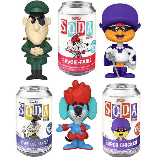Funny Anime Figures Super Chicken Dangerous Mouse Can Soda Character + Fearless Leader Rocky Bullwinkle 3 Items
