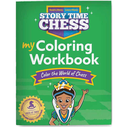 Story Time Chess Educational Coloring Workbook, Chess Learning Game for Kids, Beginner Chess Workbook, Learn How to Play Chess, Ages 3+