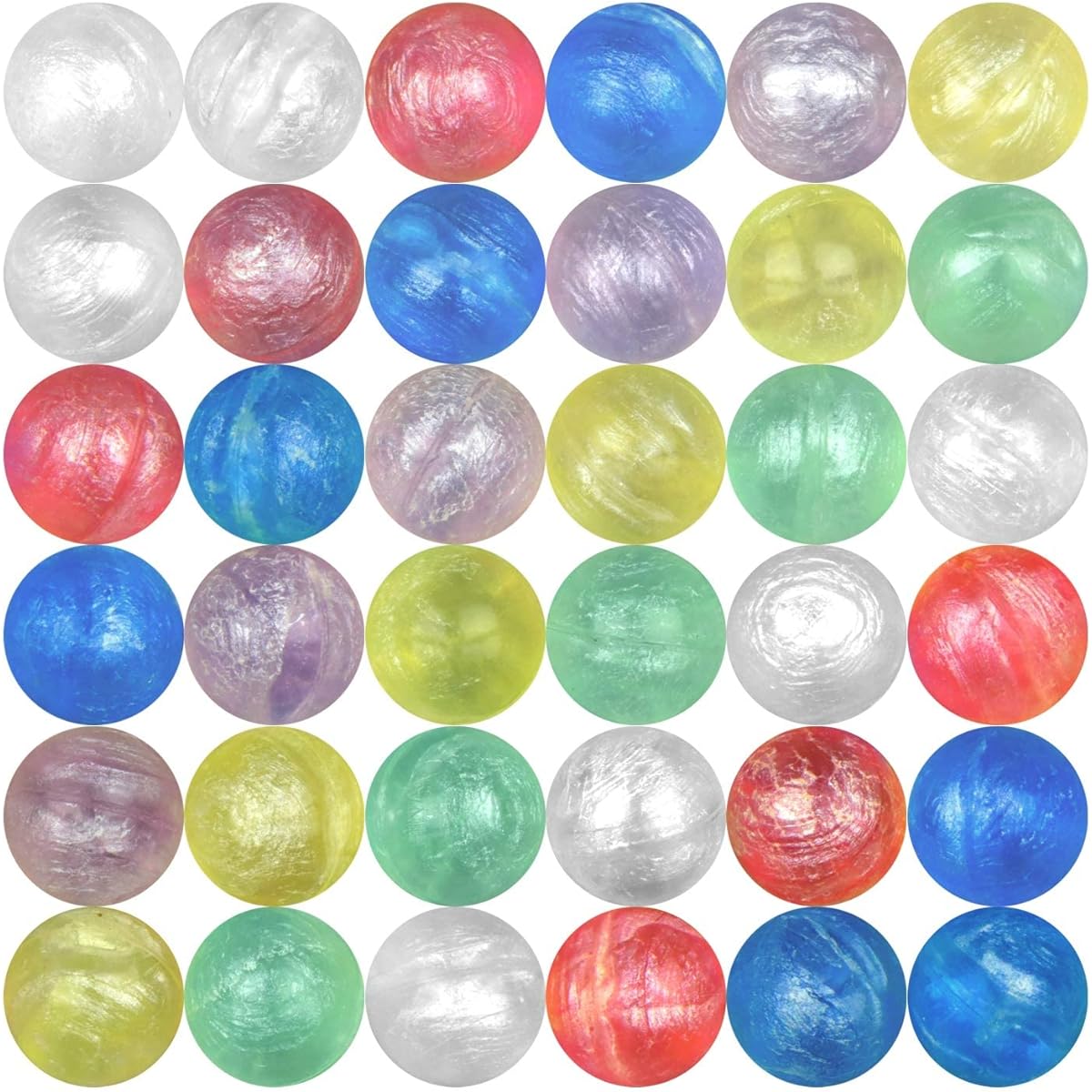 Entervending 200 Bouncy Balls Bulk 25mm 1 inch - Sparkly Bouncing Balls Party Favors for Kids - Vending Machine Toys School Carnival Prizes Gifts