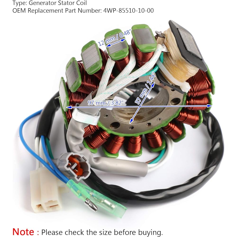 Bruce & Shark Stator Generato Generator Coil Alternator Stator for Yamaha TW200 TW125 TW225 Trailway Trail 200 TW200 4WP-85510-10-00