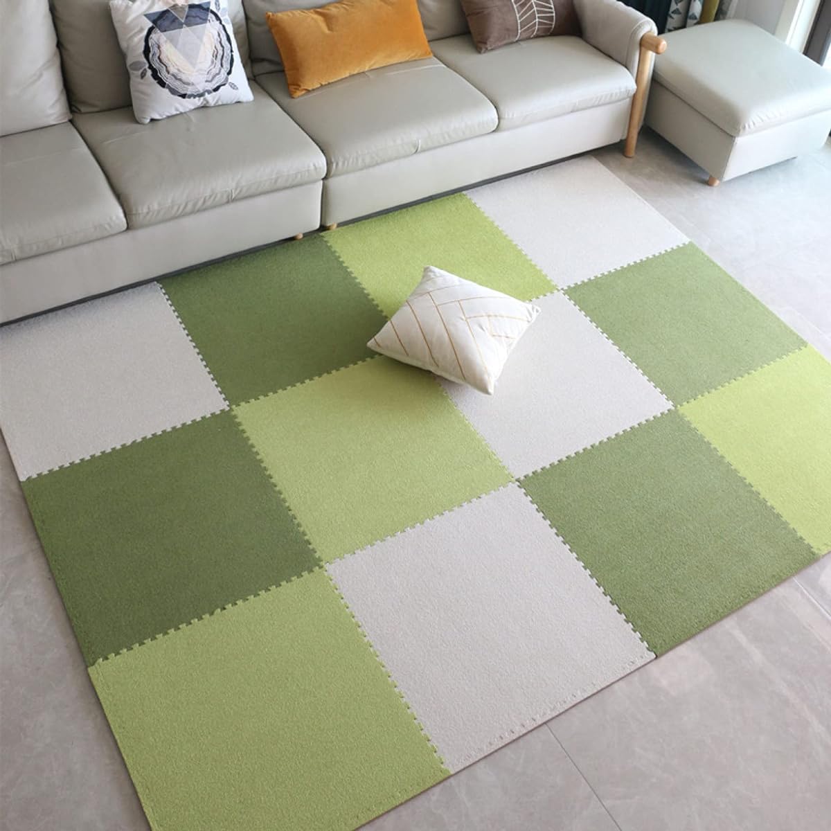 hick, Large, Play Mat, Puzzle Mat, Baby, With Side Parts, 60*60*1*9, Fall Prevention, Scandinavian Style, Carpet, Anti-Slip, Moisture Proof, Stain Prevention, Shock Absorption, Soundproof, Color 13, Children's Room, Stylish, Floor Protection Mat, Stylish