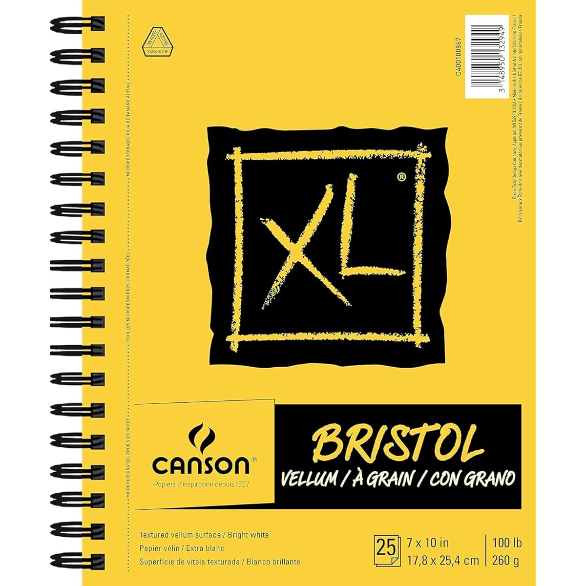 CANSON Vellum Bristol 400100867 XL Series 7-x-10-Inch 400100867