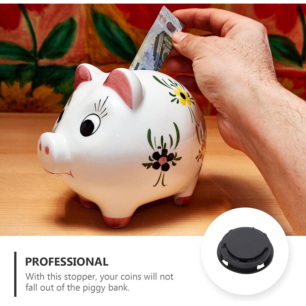 Cabilock Black Rubber Save Box Plugs Piggy Bank Plugs Rubber Piggy Bank Stopper Covers Rubber Round Plugs Random Color 50pcs