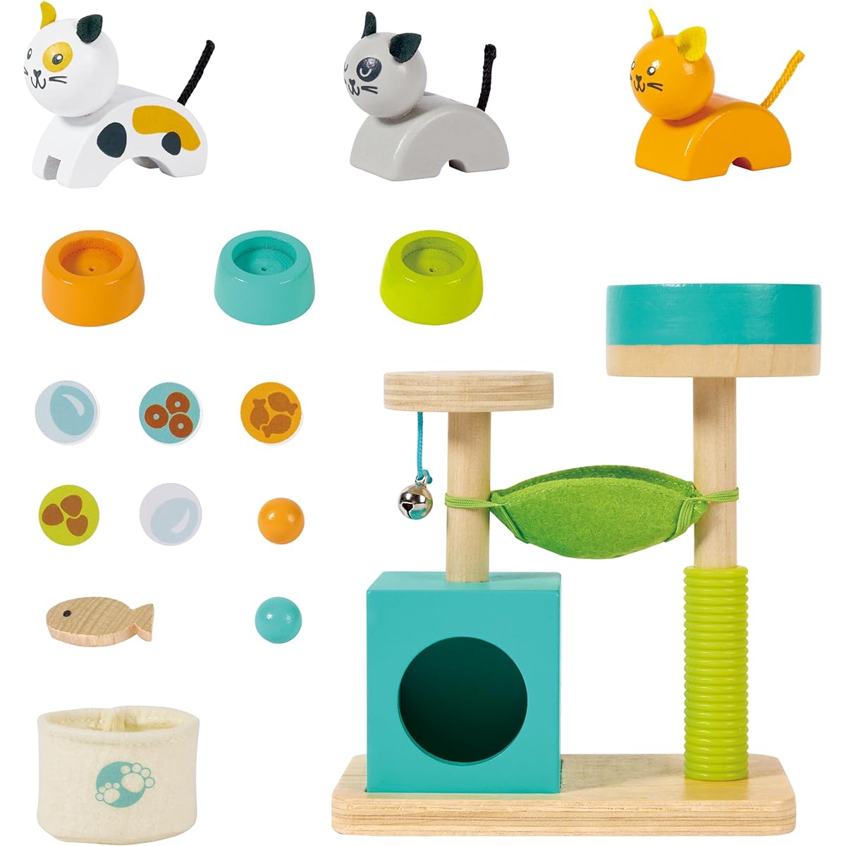 Hape Cute Kitten House Toy Set, Wooden Toys, Dollhouse Accessories