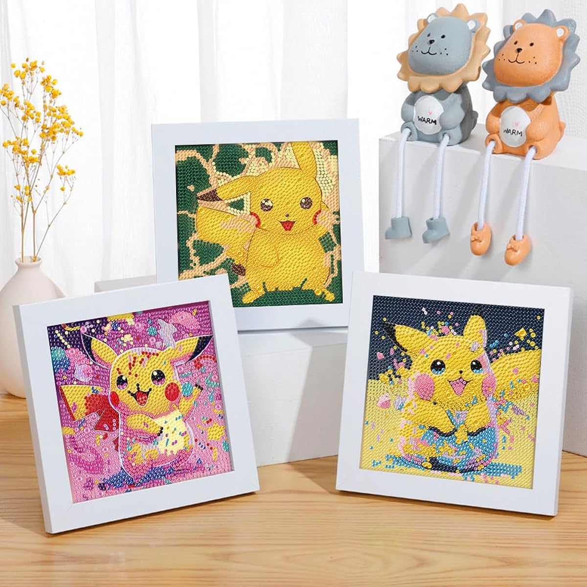 LWZAYS Diamond Painting Kit for Kids 4 Pack Diamond Art for Beginners Small Diamond Art 5D DIY Diamond Painting Big Gem Full Drill Diamond Dots for Kids 6-8-9-12.6" X 6"