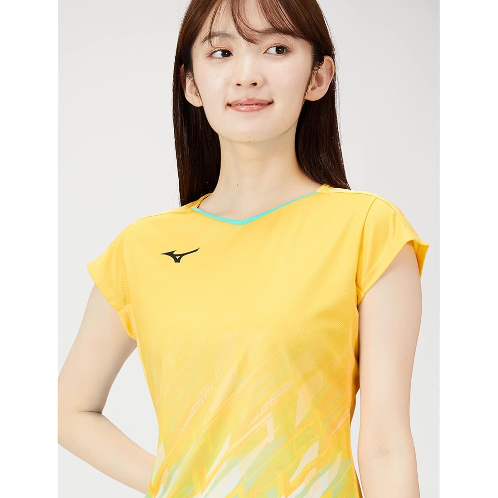 Mizuno 72MA1202 Women's Tennis/Badminton Wear, Quick Dry Game Shirt, Sweat Absorbent, Quick Drying