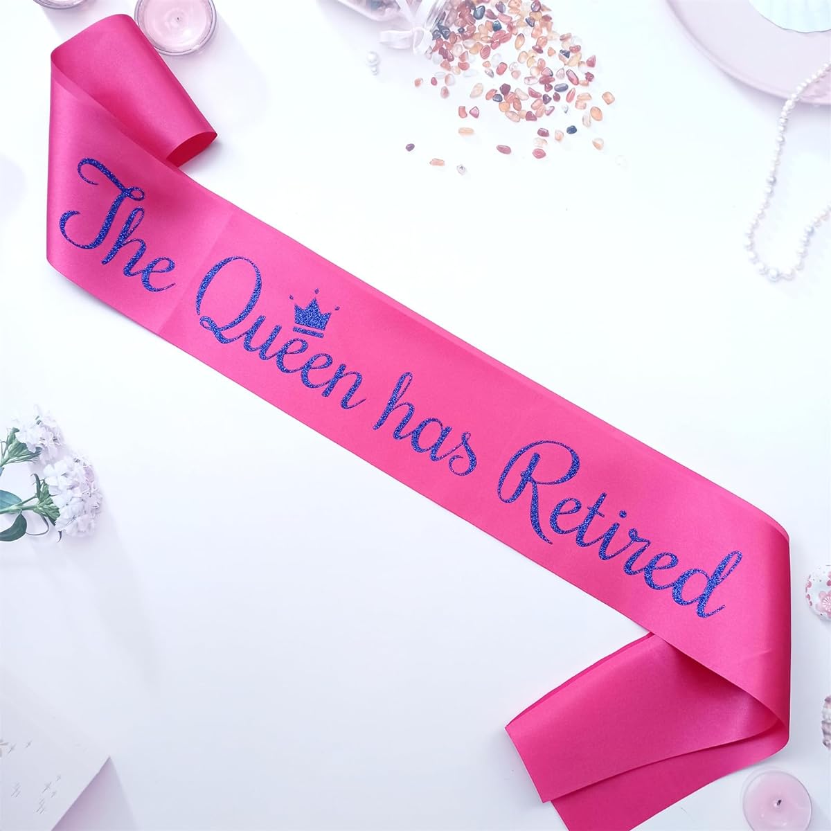 Magnusson's Garden The Queen Has Retired Sash, Retirement Party Ideas I'm Retired Sash, Retirement Gifts for Women Pink and Blue Retirement Party Decorations