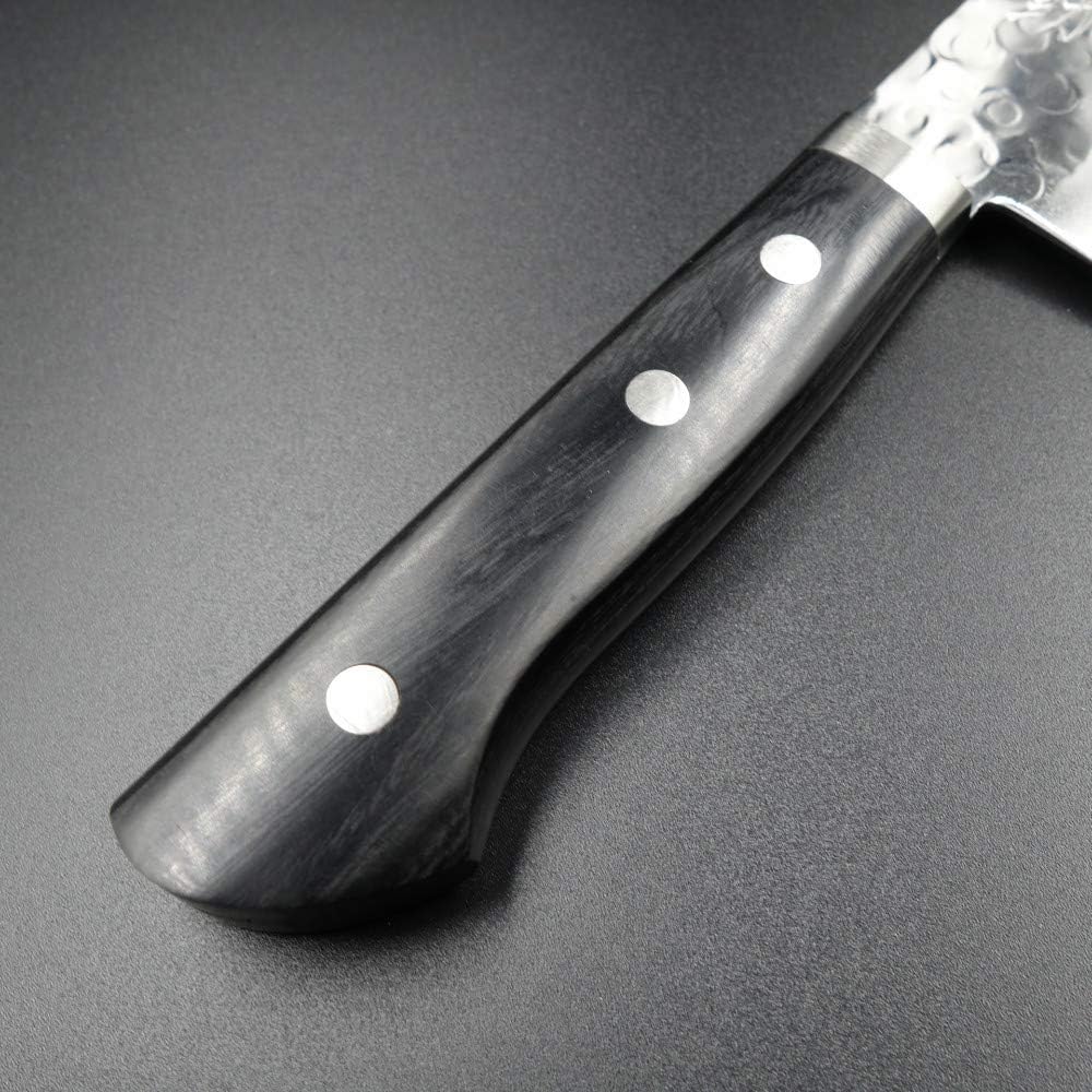 Sensuke Knife VG1 Echizen Uchihamono 165mm Black Plywood Handle Hammer (Santoku Knife 165mm)