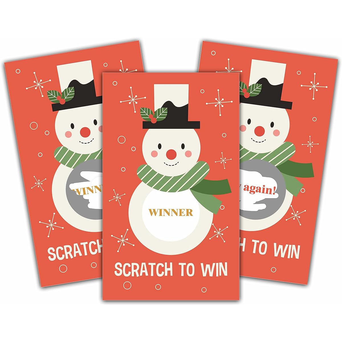 Christmas Scratch Off Game Cards - Christmas Party Scratch Game for Kids and Adults - Christmas Raffle Tickets - Holiday/New Year's Party Activities & Supplies Decorations - 50 Pack(02)