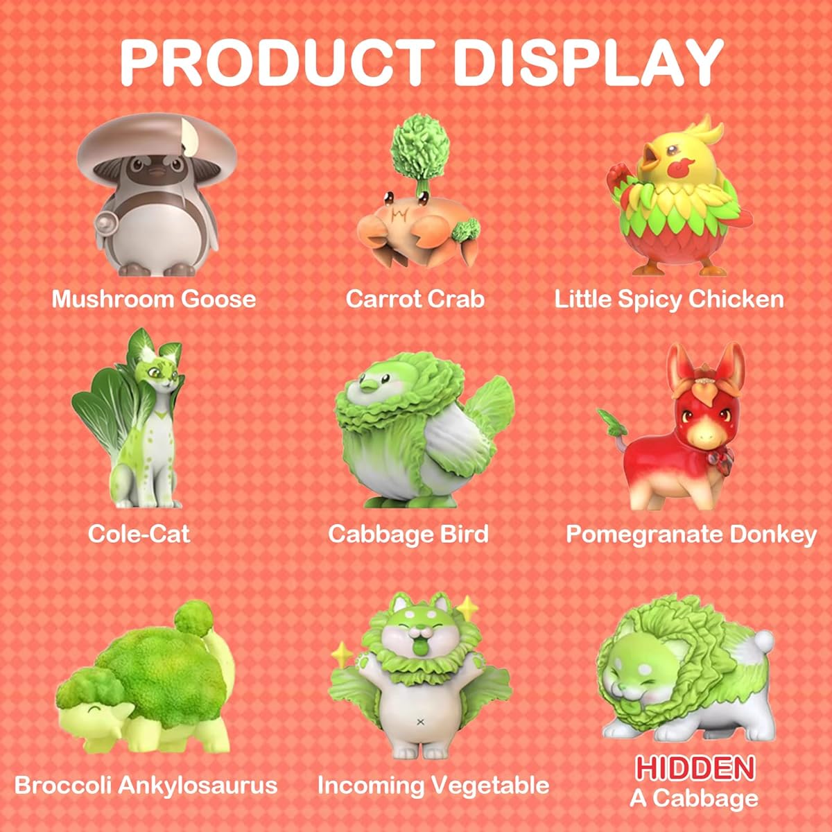 BEEMAI Vegetable Fairy Series Blind Box Set of 8 Random Design Cute Figure Collection Toy Birthday Gift