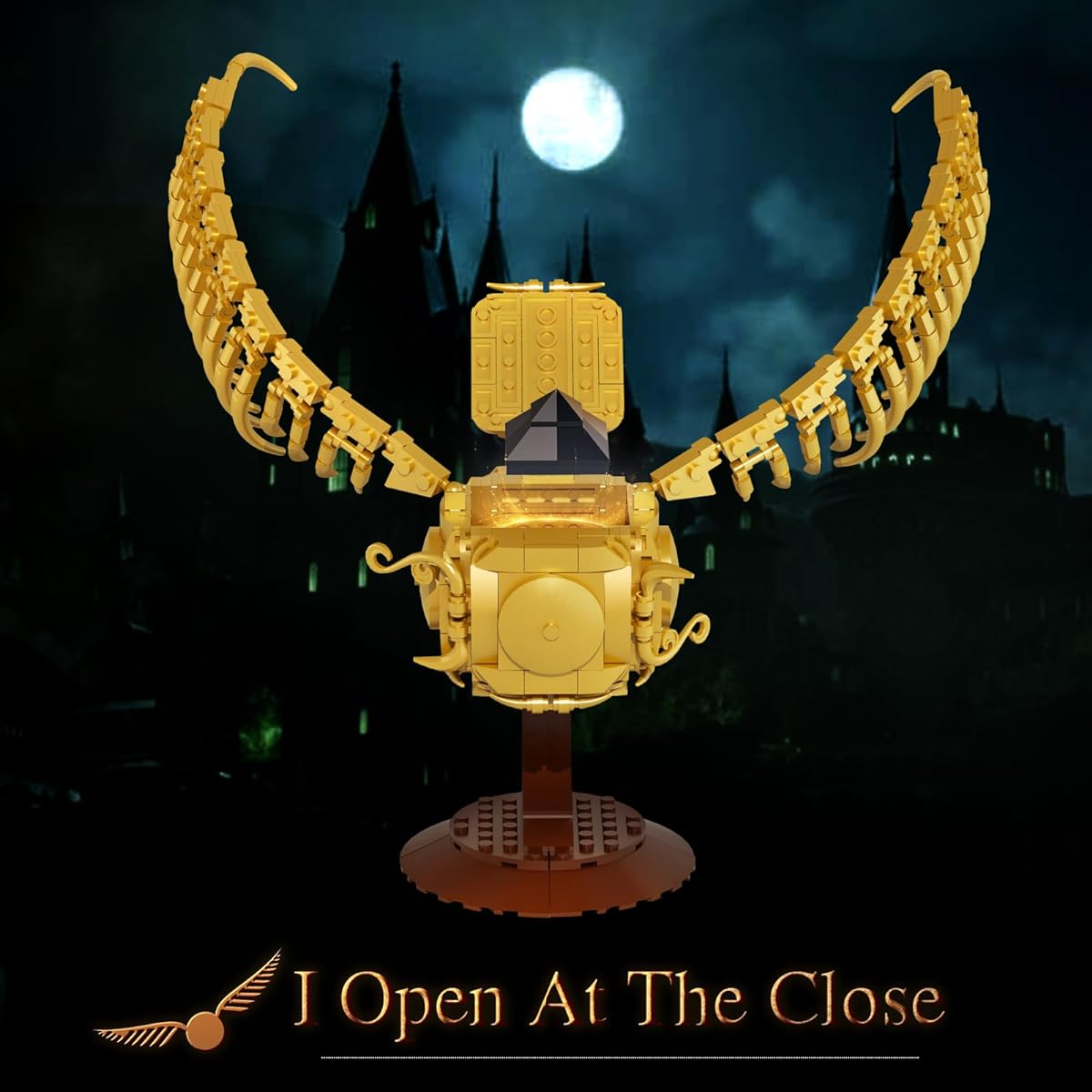 Ubrixmen Golden Snitch Building Set, Unique HP Desk Quidditch Decor with Resurrection Stone, Building Toys, Gifts for Adults/Kids, Ages 6+ (371 Pieces)