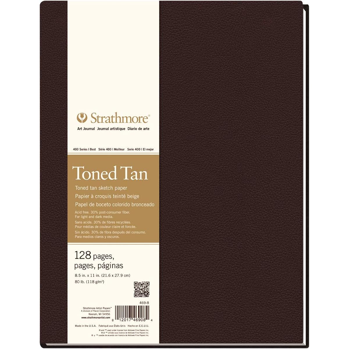 Strathmore STR-469-8 128 Sheet No 80 Toned Tan Art Journal, 8.5 by 11 by Strathmore