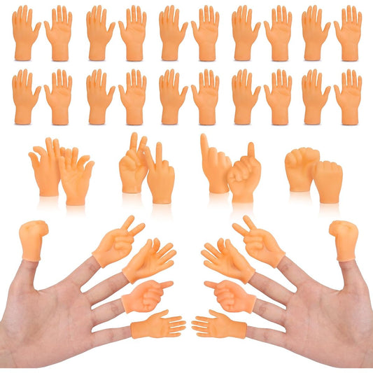 30 Pcs Tiny Hand Finger Puppets Mini Hands Tiny Middle Finger Hands Mini Singing Gags Performance Funny Finger Puppet Show Gifts Class Giveaways Party Favors (7 Styles)