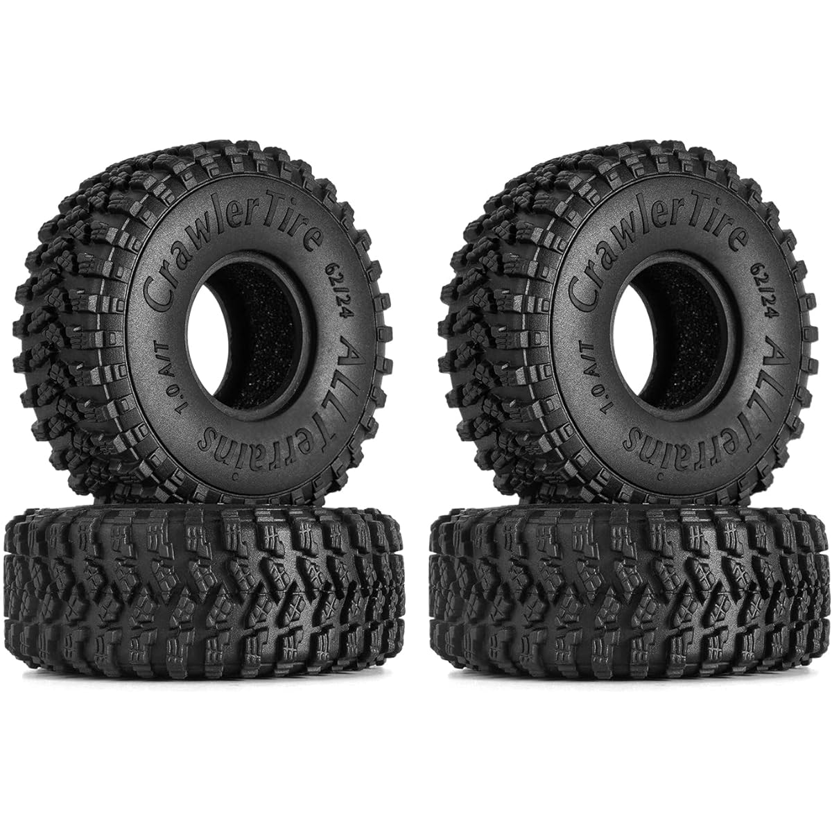 INJORA 1.0 Tire - S4 All Terrain Crawler Tire Axial AX24 SCX24 FCX24 Enduro24 Enduro24 Upgrade Parts 62*24mm T2450