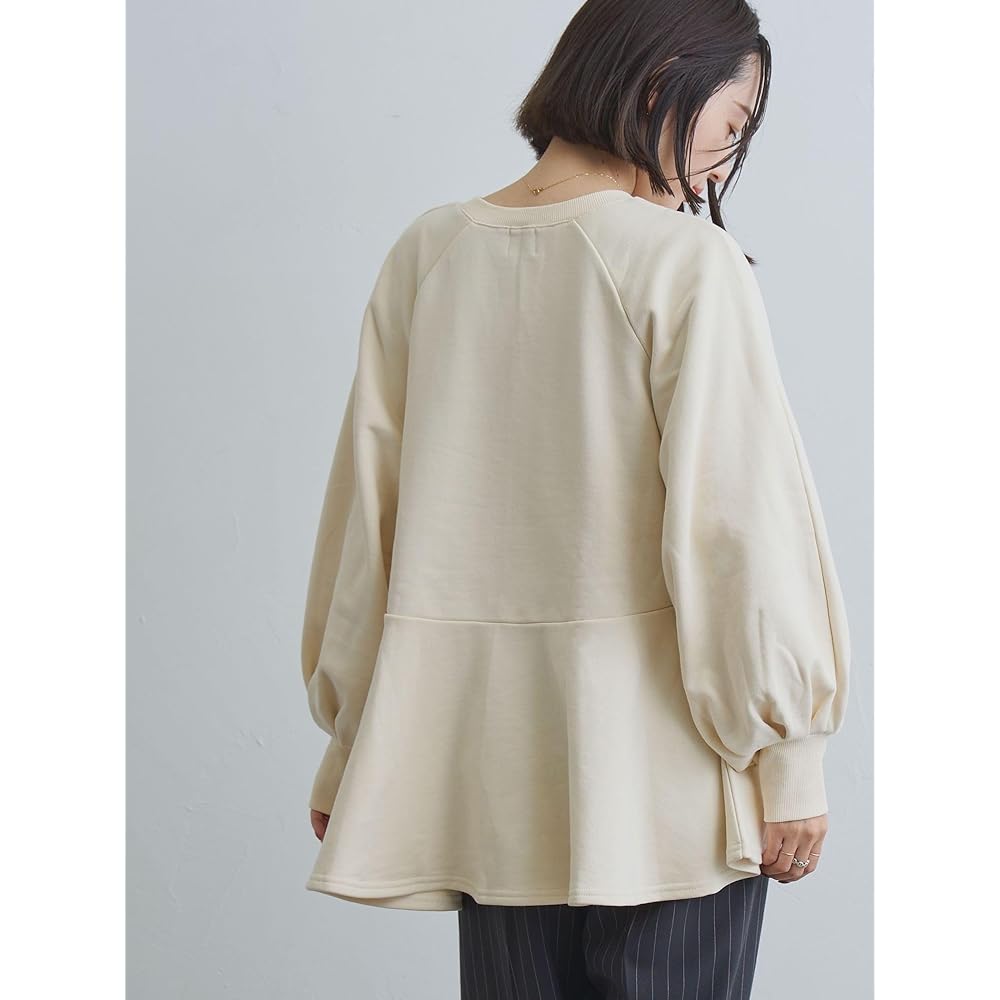 [Cohen] Clear cotton fleece peplum sweatshirt 76206360404