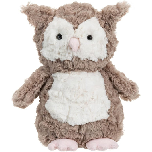Apricot Lamb Owl Plush Toy, Fluffy and Cute Owl, Sitting Height 20cm