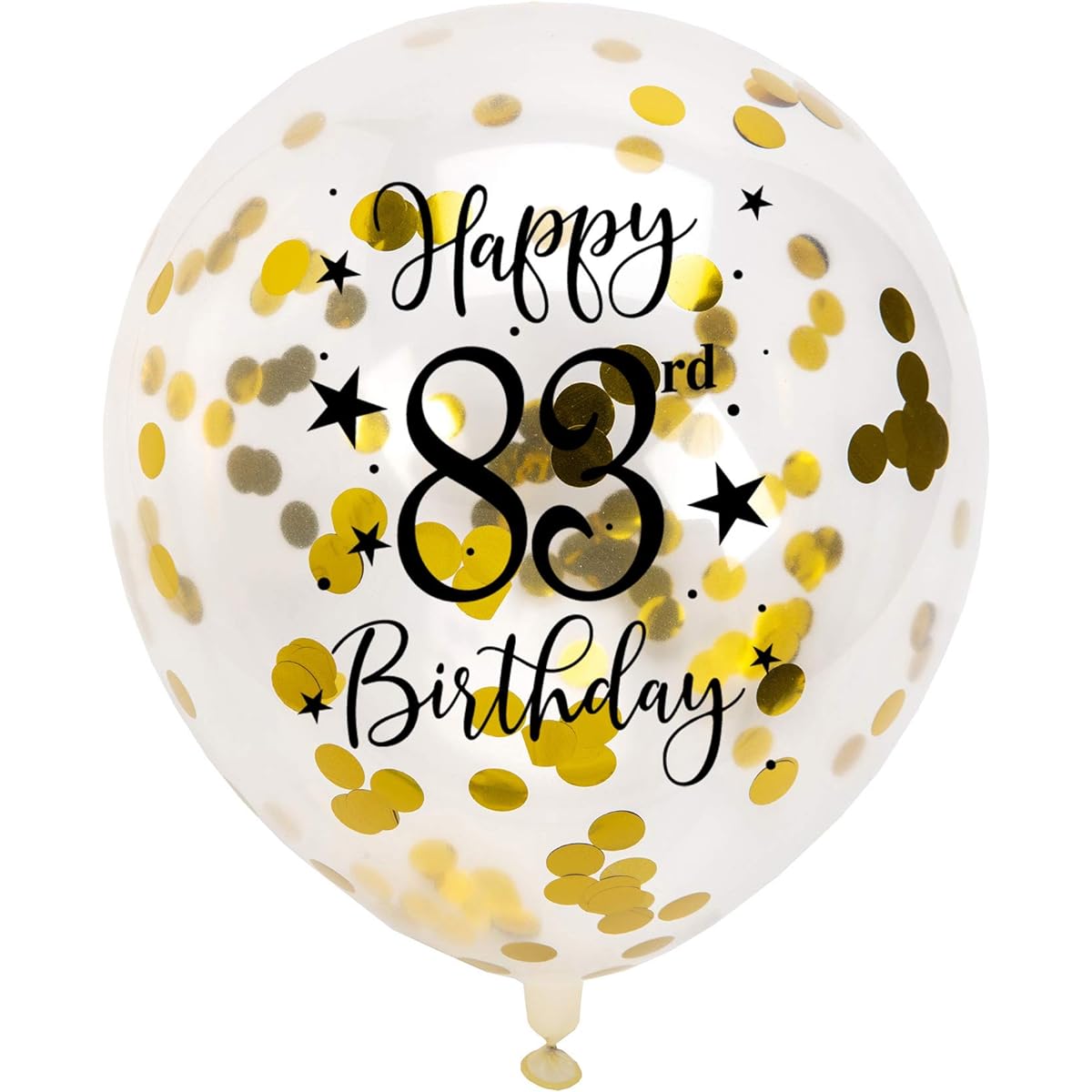 Gold 83rd Confetti Latex Balloons for Women Men Happy 83rd Birthday Party Balloons with Confetti 12 Inch Pack of 16