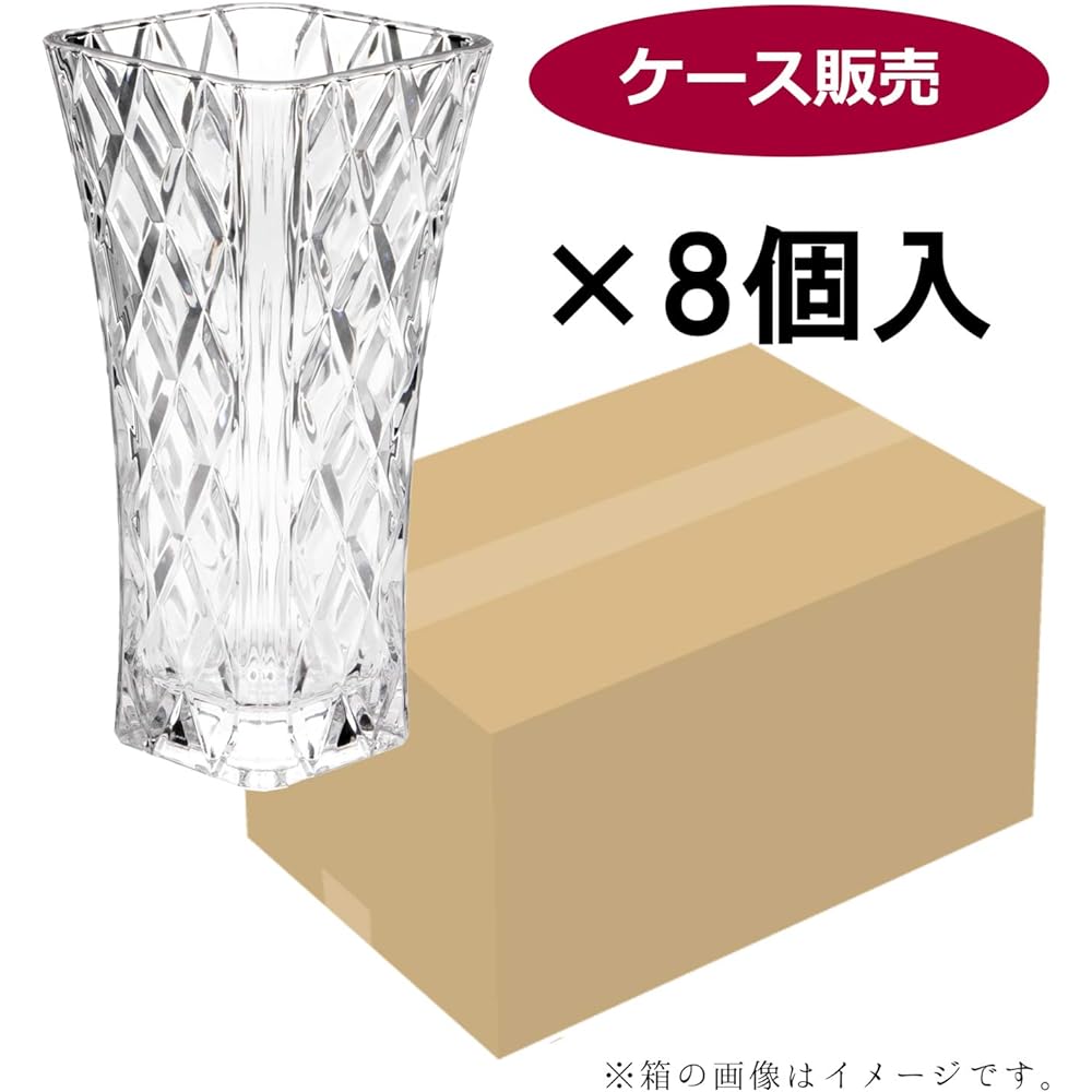 Toyo Sasaki Glass Flower Vase Clear Approx. 30 x 15.1 x 15.1 cm Vase Garnish Made in Japan P-26488-JAN 8 pieces