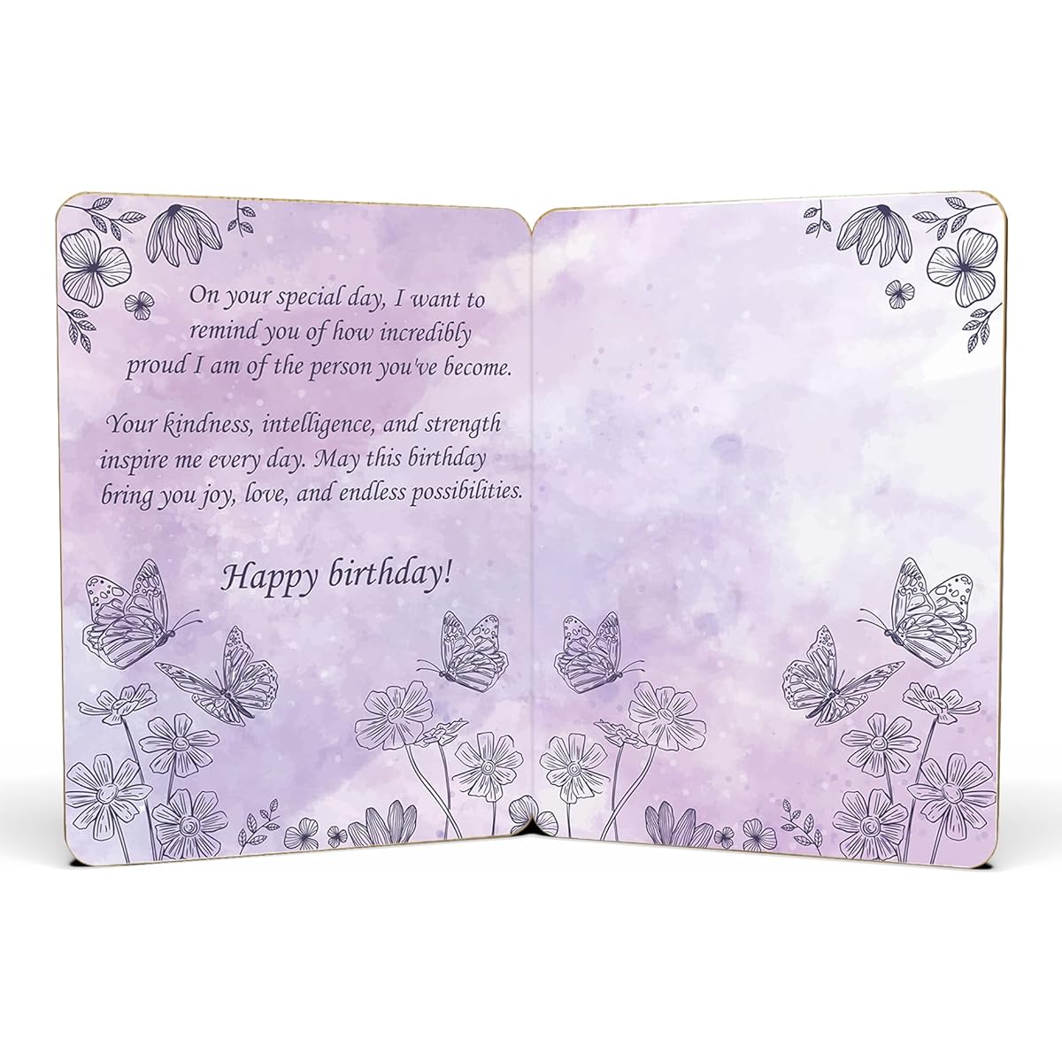 Daughter Birthday Cards - | Real Bamboo | 6" x 4.5" - 1 Pack (Envelope Included) | Laser Cut Butterfly Themed Birthday Cards for Daughter, Stepdaughter, Stepdaughter | (Birthday Cards Daughter)