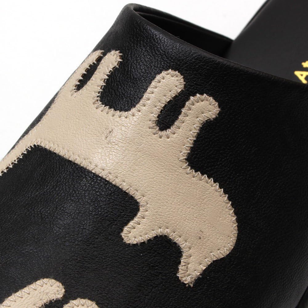 ATSUKO MATANO Silhouette Cat Sandals L Black AM45000