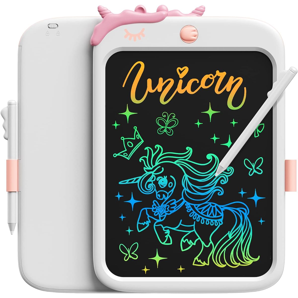 bravokids Unicorn Toys Gifts for Girls - 10" LCD Writing Tablet Kids Drawing Board Learning Toys Birthday Christmas Gifts for Toddlers Girls Boys Ages 3 4 5 6 7 8 (White)