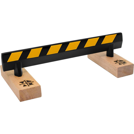 Teak Tuning Straight Fingerboard Rail - Guardrail Edition - Black Color - Metal Rail Wooden Legs - 6.5" Length, 0.75" Height - Prolific Series