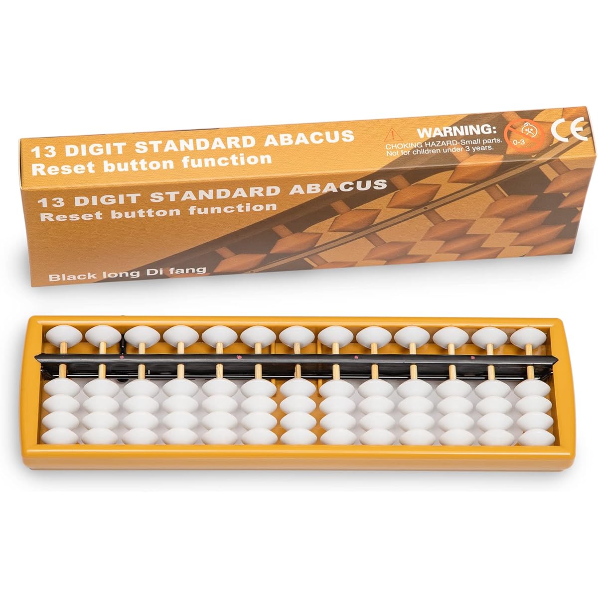 Digital Standard Abacus - 9.75 Inch - Professional 13 Column Soroban with Reset Button Calculator (Functional and Educational Tool)