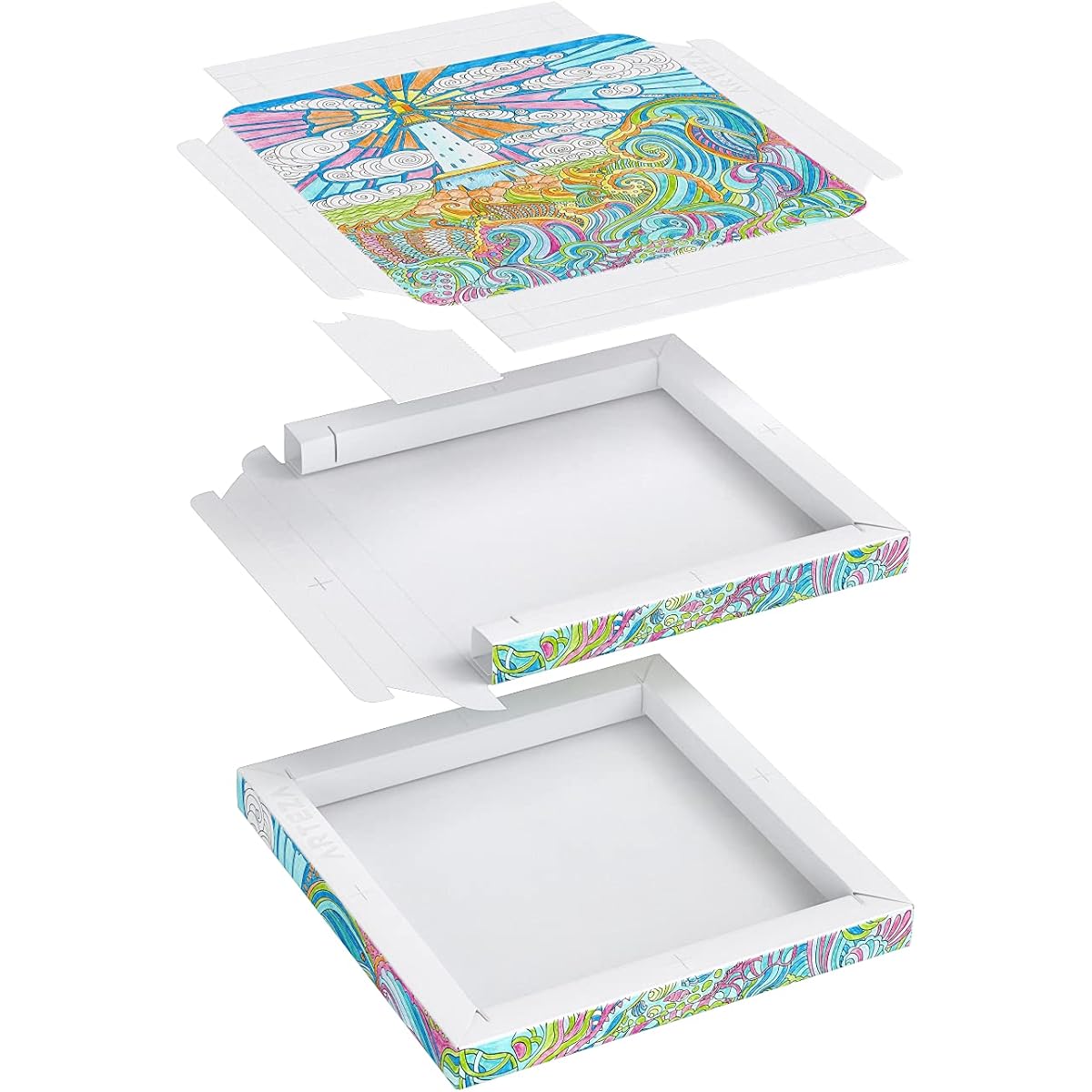 Arteza Adult Coloring Book, 12.1 x 13.5 Inch, 30 Ocean Illustrations, 210lb Paper, DIY Coloring Sheets, Folds into 8x8 Inch Frame, Relaxing, Reflective, Art Supplies for Crafts