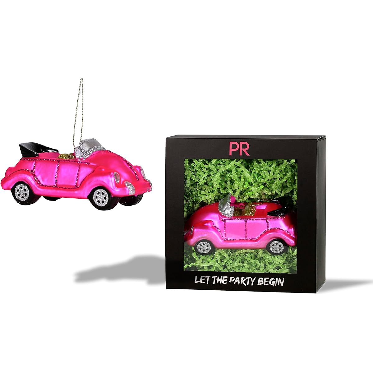 Party Rock | Pink Car Glass Ornament | Car & Carrier Collection