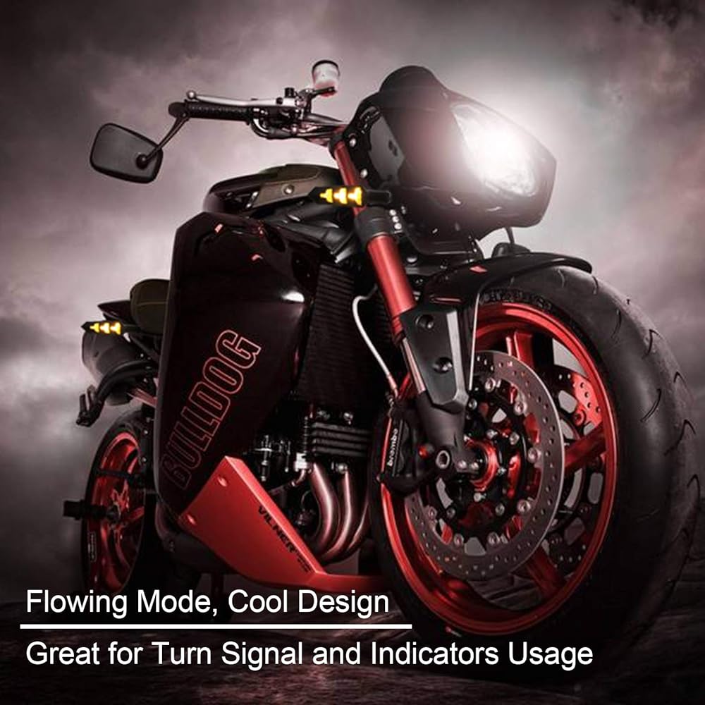 Kinstacks 4PCS Motorcycle Indicator Flow Turn Signal Light Motorcycle Turning Indicator 12V 12 LED Bulb for Motorcycle Bike Scooter Quad Cruiser Offroad Y Shape