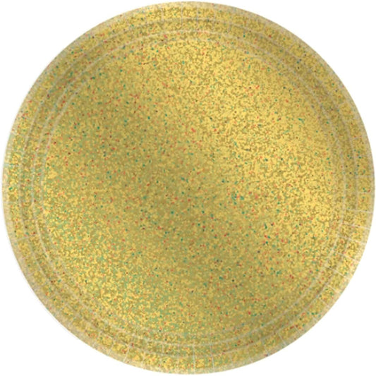 Amscan Gold Prism Dinner Plates 8 Pieces