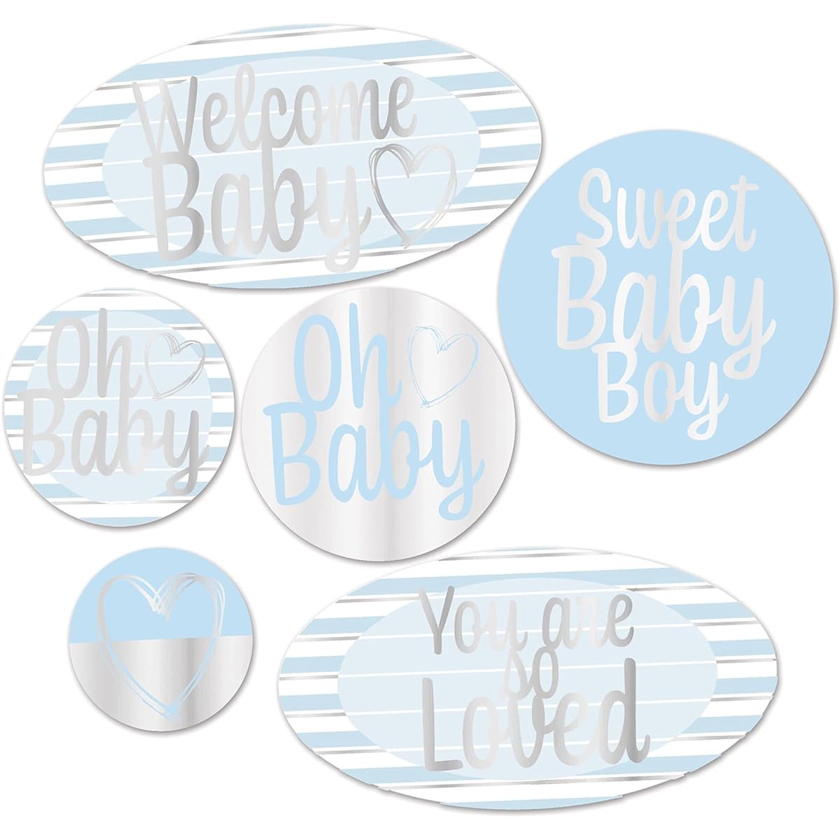 Welcome Baby Boy Cutouts - 6 Pieces