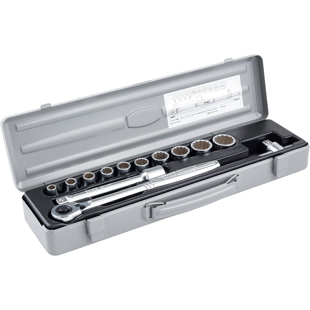 TONE Socket Wrench Set 800MISO Drive 12.7mm (1/2") Silver Contents 13 items
