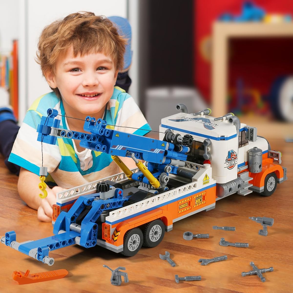 Cdymkf Road Rescue Vehicle Crane Toy Model Building Set, Engineering Series for Kids, Building Blocks Set, Gifts for Kids Ages 6+, for Adult Collection Lovers
