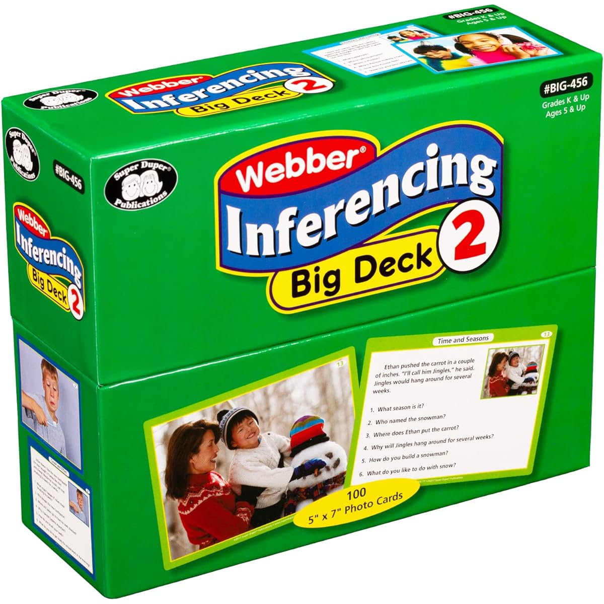 Inferencing Big Deck Set 2 Photo Flash Cards - Super Duper Educational Learning Toy for Kids